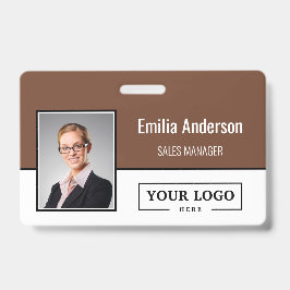 Aangepast bedrijfslogo streepjescode werknemersfot badge