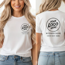 Aangepast bedrijfslogo voor en achterzijde t-shirt