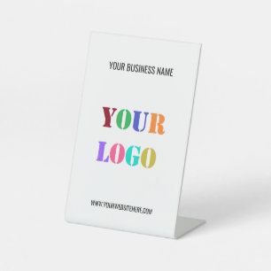 Aangepast bedrijfslogo voor tekst voor zakelijk ge reclamebord met voetstuk