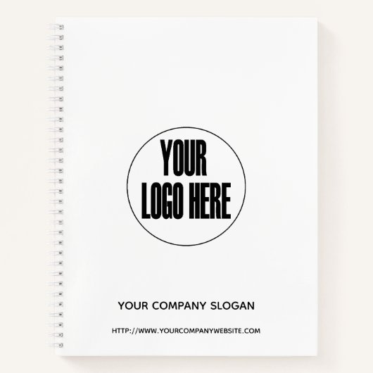 Aangepast bedrijfslogo wit zwart | Personaliseer Notitieboek (Voorkant)