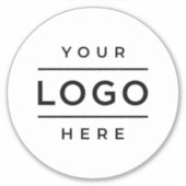 Aangepast bedrijfslogo witte vinyl ronde sticker (Voorkant)