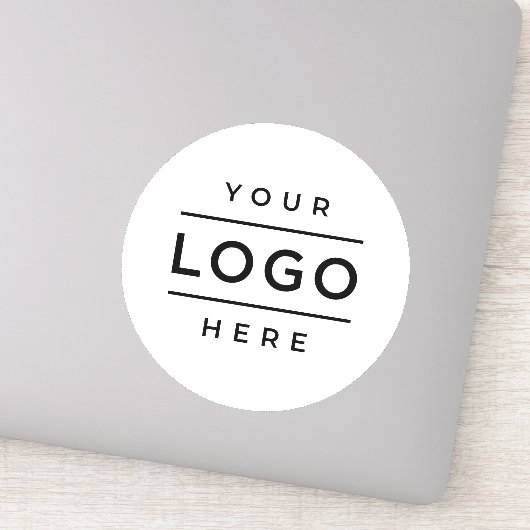 Aangepast bedrijfslogo witte vinyl ronde sticker (Detail)
