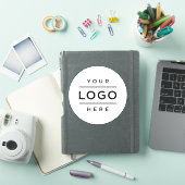 Aangepast bedrijfslogo witte vinyl ronde sticker (iPad Cover)
