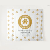 Aangepast bedrijfslogo Zakelijke evenementen Wit Wandkleed (Voorkant (horizontaal))