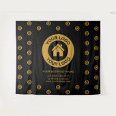 Aangepast bedrijfslogo Zakelijke evenementen Zwart Wandkleed (Voorkant (horizontaal))