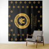 Aangepast bedrijfslogo Zakelijke evenementen Zwart Wandkleed (In situ)