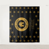 Aangepast bedrijfslogo Zakelijke evenementen Zwart Wandkleed (Voorkant)