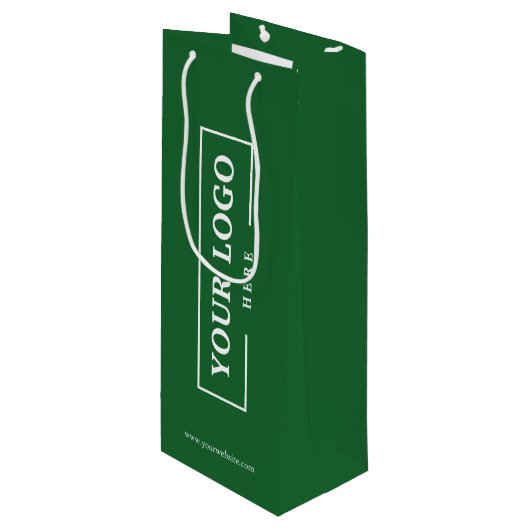 Aangepast bedrijfslogo Zakelijke promotie Groen Wijn Cadeautas (Voorkant Gekanteld)