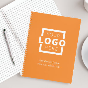 Aangepast bedrijfslogo Zakelijke promotie Oranje Notitieboek