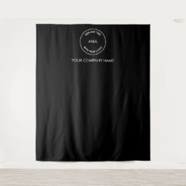 Aangepast bedrijfslogo Zwart evenement foto achter Wandkleed