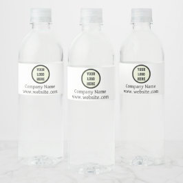 Aangepast bedrijfslogo zwart-wit zakelijk  waterfles etiket