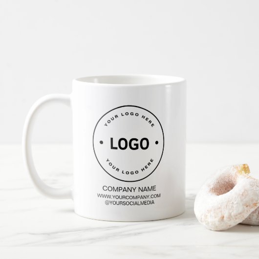 Aangepast bedrijfsmerk met Logo Koffiemok (Met donut)