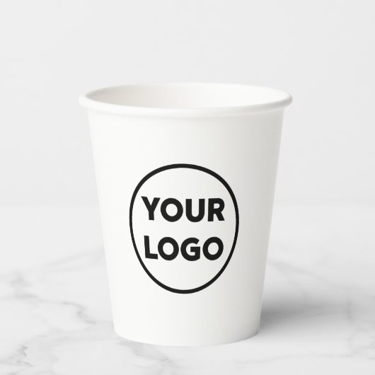 Aangepast bedrijfsmerk met Logo Papieren Bekers (Voorkant)