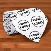 Aangepast bedrijfspatroon op wit Logo Stropdas