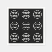 Aangepast bedrijfspatroon op zwart servet (Voorkant)