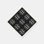 Aangepast bedrijfspatroon op zwart servet (Hoek)