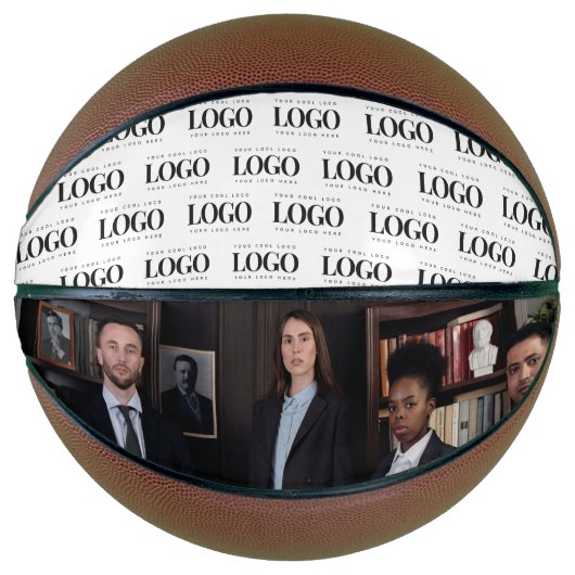 Aangepast bedrijfspatroon voor Logo en foto op maa Basketbal (Voorkant)