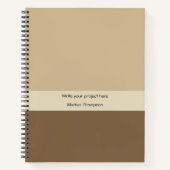 Aangepast bedrijfsplan Eigen bruin monogrammen Notitieboek (Voorkant)