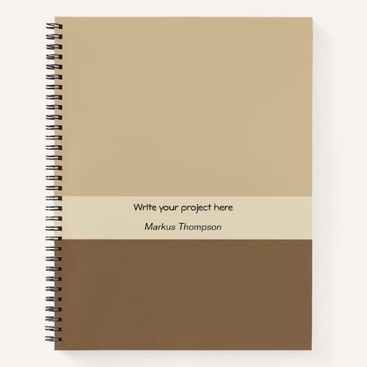 Aangepast bedrijfsplan Eigen bruin monogrammen Notitieboek (Voorkant)