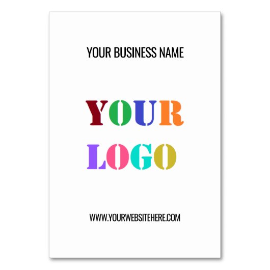 Aangepast bedrijfstekstpromotietabel voor Logo Kaart (Voorkant)