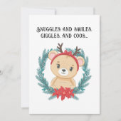 Aangepast Beer Baby Eerste Kerst QR Code Groet Feestdagenkaart (Voorkant)