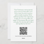 Aangepast Beer Baby Eerste Kerst QR Code Groet Feestdagenkaart (Achterkant)