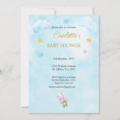 Aangepast Beer drijvend met ballonnen Baby shower Kaart (Achterkant)