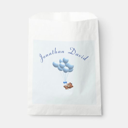 Aangepast Beer en ballonnen Bedankzakje (Voorkant)