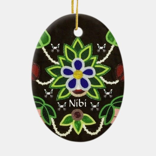 Aangepast Beer en pijlen van Ojibwe Keramisch Ornament (Achterkant)