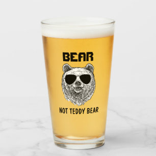 Aangepast BEER GEEN TEDDY BEAR Mannen Funny Gift v Glas