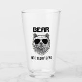 Aangepast BEER GEEN TEDDY BEAR Mannen Funny Gift v Glas (Voorkant)