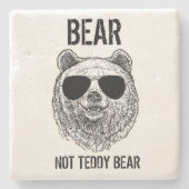 Aangepast BEER GEEN TEDDY BEAR Mannen Funny Gift v Stenen Onderzetter (Voorkant)