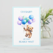 Aangepast Beer met ballonnen Kaart (Staand voorkant)