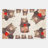 Aangepast Beer met hart bevestigen Inpakpapier Vel (Voorkant 3)