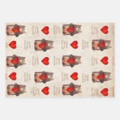 Aangepast Beer met hart bevestigen Inpakpapier Vel (Voorkant)