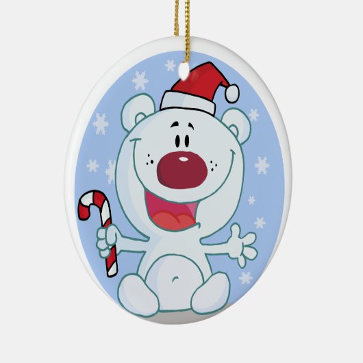 Aangepast Beer met snoepriet Keramisch Ornament (Rechts)