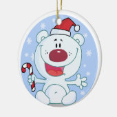 Aangepast Beer met snoepriet Keramisch Ornament (Links)