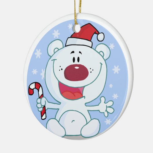 Aangepast Beer met snoepriet Keramisch Ornament (Links)