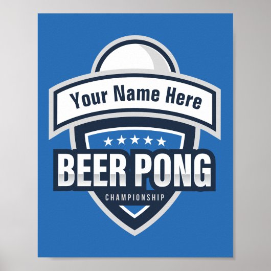 Aangepast Beer Pong Kampioenschap Logo Poster (Voorkant)