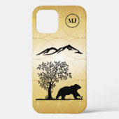Aangepast Beer Silhouette Apple iPhone 12 Robuust Case-Mate iPhone Case (Achterkant)