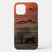 Aangepast Beer Silhouette Apple iPhone 12 Robuust Case-Mate iPhone Case (Achterkant)