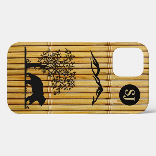 Aangepast Beer Silhouette Apple iPhone 12 Robuust Case-Mate iPhone Case (Achterkant (horizontaal))