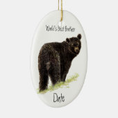 Aangepast Beer voor beste broederzwart op wereld Keramisch Ornament (Rechts)