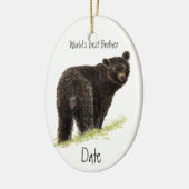 Aangepast Beer voor beste broederzwart op wereld Keramisch Ornament (Links)