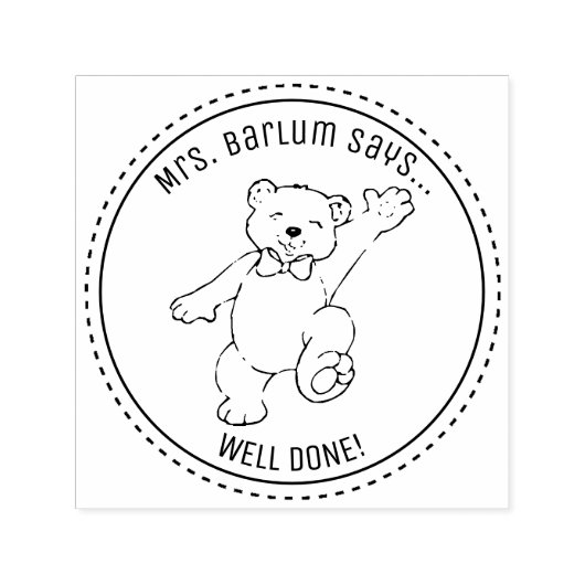 Aangepast Beer voor docent Compliment Geëigend Rub Zelfinktende Stempel (Design)