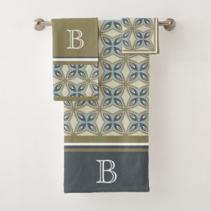 Aangepast Beige Brown kunstpatroon Bad Handdoek