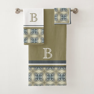 Aangepast Beige Brown kunstpatroon Bad Handdoek