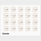 Aangepast Beige Kaarslabel Minimal Modern Zakelijk Vierkante Sticker (Vel)