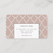 Aangepast beige Marokkaans Lattice Modern Visitekaartje (Achterkant)