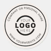 Aangepast Beige Promotioneel Zakelijk Logo Merk Ronde Sticker (Voorkant)
